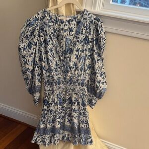 Love the Label Small  Long Sleeve Dress - Blue and White EUC